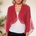 thumbnail image 1 of Women's Comfortable Small Sweetheart Top Ruffle Flare Sleeve Solid Chiffon Small Shawl Cardigan Light Weight Sweater Moth Cardigan Cardigan Knitted Sweater Come Mono Cardigan plus Size Woman Long, 1 of 4