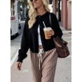 thumbnail image 1 of Women's Comfortable Solid Round Neck Loose Drop Shoulder Cardigan Sweater Top, Autumn Fashion Casual Outfit Fall, 1 of 11