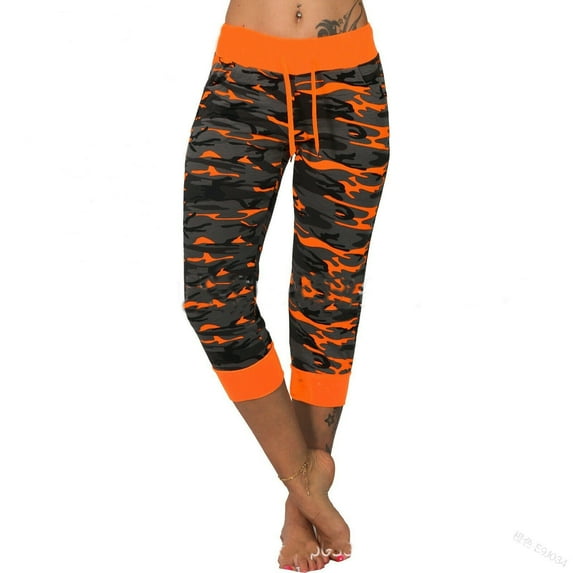Women's Comfortable Sports Yoga Camouflage Printed Casual Cropped Leggings