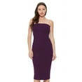 thumbnail image 1 of Women's Comfortable Strapless Midi Dress Solid Tube Casual Style, 1 of 5