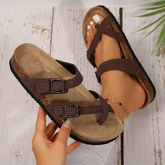 Lightweight Adjustable Strap Cork Cushioned Sandals for Women - Summer Ready