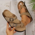 thumbnail image 1 of Womens Comfortable Cork Sandals with Adjustable Buckle for Walking, Hiking, and Summer Beach Use, 1 of 7