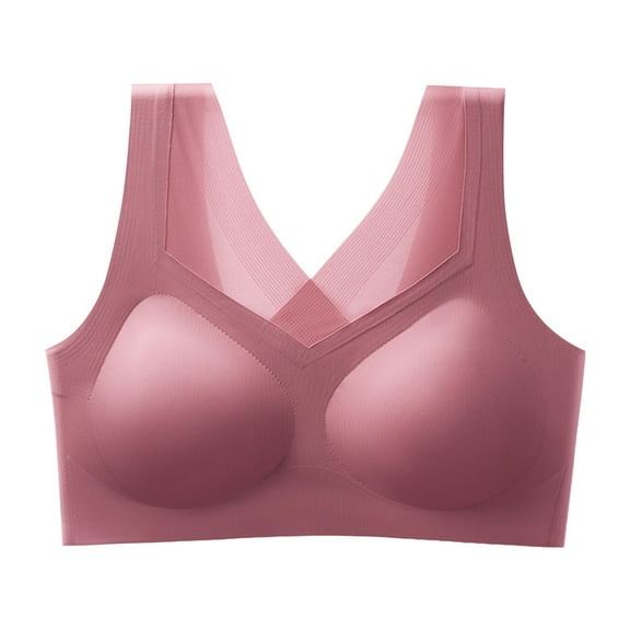 Women's Comfortable Supportive Wireless Bra for Large with Side Coverage and Shining Back Design