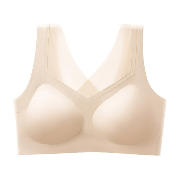 Women's Comfortable Supportive Wireless Bra for Large with Side Coverage and Shining Back Design