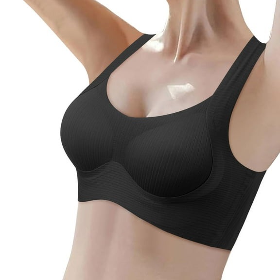 Women's Comfortable Supportive Wireless Bra for Large with Thin Fabric and Shining Back Design