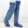 thumbnail image 1 of Women's Comfortable Teddy Floor Socks Goose Down Stockings Knee Warmer Tall Socks Slipper Socks for Hardwood Floors US 6 to 11, 1 of 6