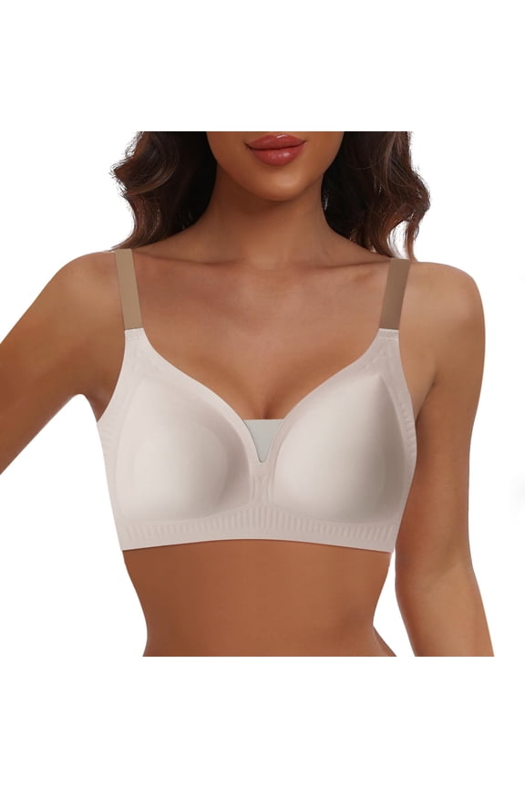 Women's Comfortable And Traceless Underwear Summer Thin Style Large Chest Small Shrinking Chest Folding Sagging Bra For Women Woman's Bras Low Back Sports Bra Strapless Bra Women Backless Bra for