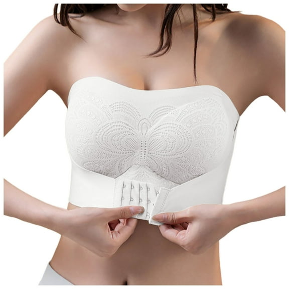 Women's Comfortable Transparent Shoulder Strap Cordless Backless Spongeless Bra Convertible Straps Design