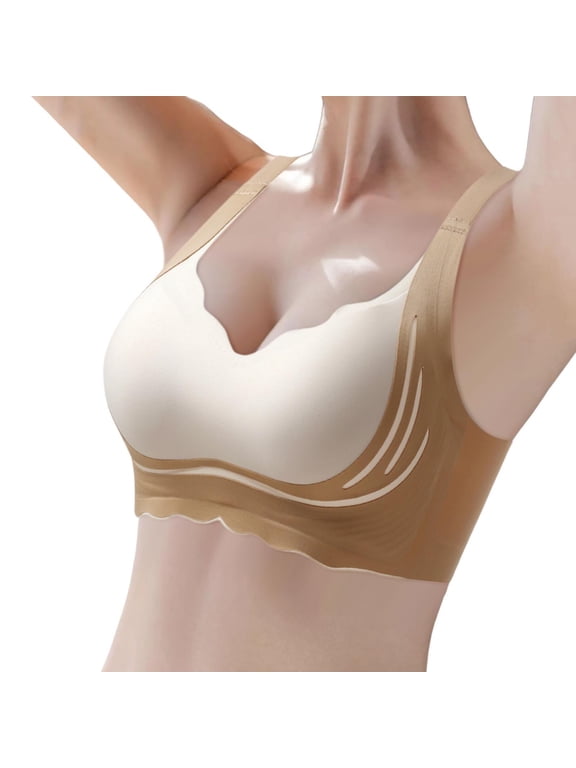 Women's Comfortable Transparent Strap Wireless Bra - EU Sizing, BCD Cups