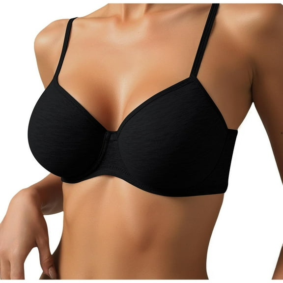 Women's Comfortable Unlined Underwire Bra for Everyday Wear with Smooth Underarm Design and Full Coverage Support 3PCS