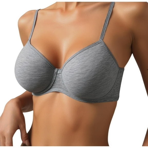 Women's Comfortable Unlined Underwire Bra for Everyday Wear with Smooth Underarm Design and Full Coverage Support 3PCS