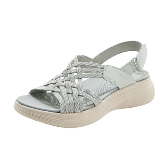 Women's Comfortable Walking Sandals with Elastic Strap LightWeight Sandals for Women Summer Dressy Women's Fashion Casual New Solid Home Comfortable Light Fish Mouth Sandals