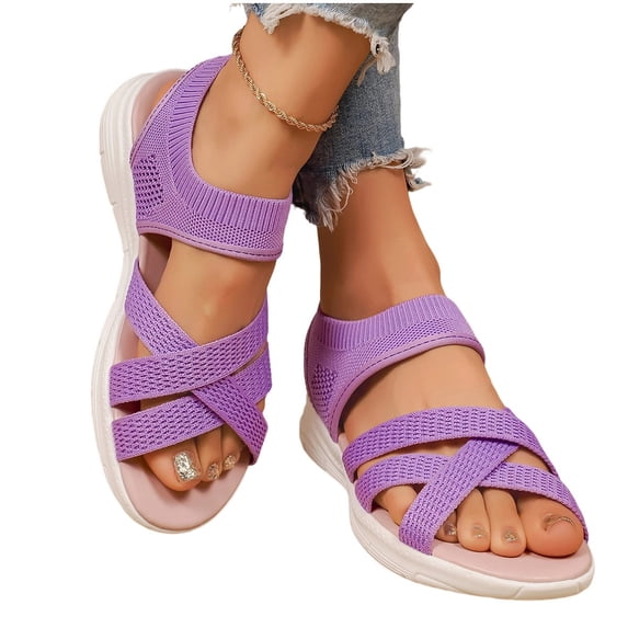Women's Comfortable Walking Sandals Sport Slingback Shoes Flat Sandals Open Toe Shoes for Summer Trendy Casual Sandals Sport Breathable Shoes