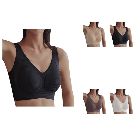 Women's Comfortable and Sexy Backless Bra, Cordless and Spongeless with Convertible Transparent Shoulder Straps
