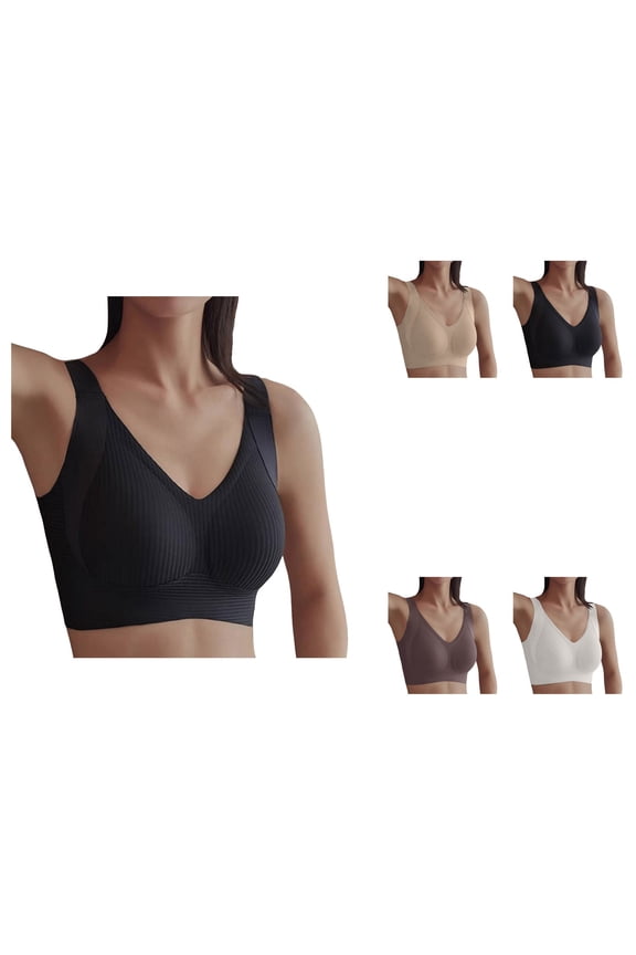 Women's Comfortable and Sexy Backless Bra, Cordless and Spongeless with Convertible Transparent Shoulder Straps