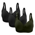 thumbnail image 1 of Women's Comfy 3 Pack Bras Solid Striped Wirefree Everyday Bra Adjustable Push Up Bralettes for Daily Sleepwear, 1 of 4