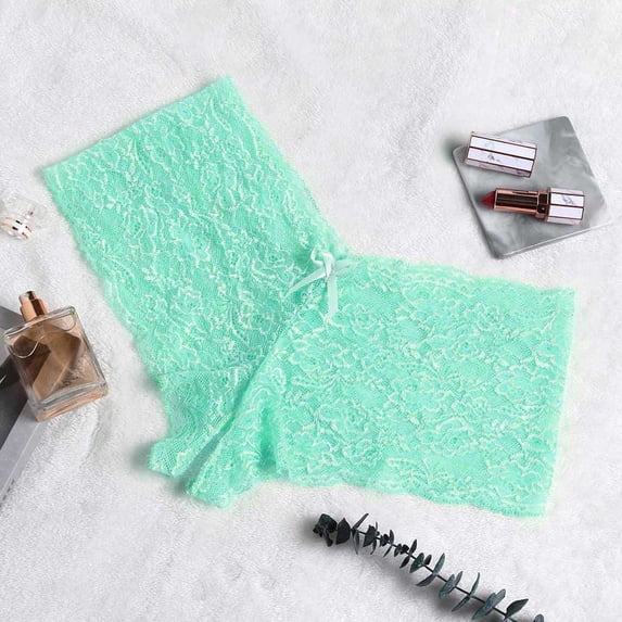 Women's Comfy Casual Pajama Pants JIANLAI Sheer Floral Lace Pajamas Set High Waist Sleepwear Bra and Panty 2 Piece Nightwear (S-4XL) Sky Blue