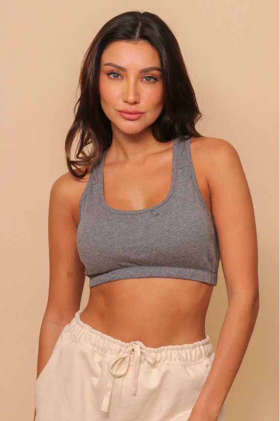Women's Comfy Curve Racerback Croptop Bra Size: 10 | Color: Melange Grey