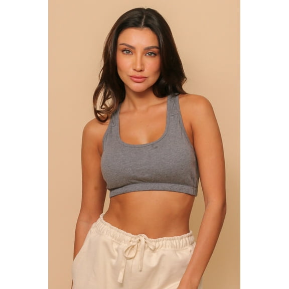 Women's Comfy Curve Racerback Croptop Bra Size: 6 | Color: Melange Grey