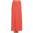 thumbnail image 1 of Women's Comfy Fold Over Loose Fit A-Line Lounge Wear Polka Dot Long Maxi Skirt, 1 of 4
