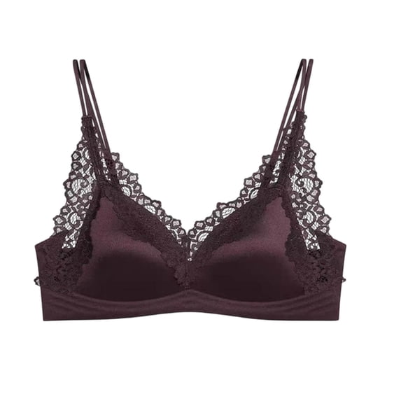 Women's Comfy Lace Bralette Lace V Neck Cooling Lingerie Bras No Underwire Camisole Bra Top for Everyday Wear