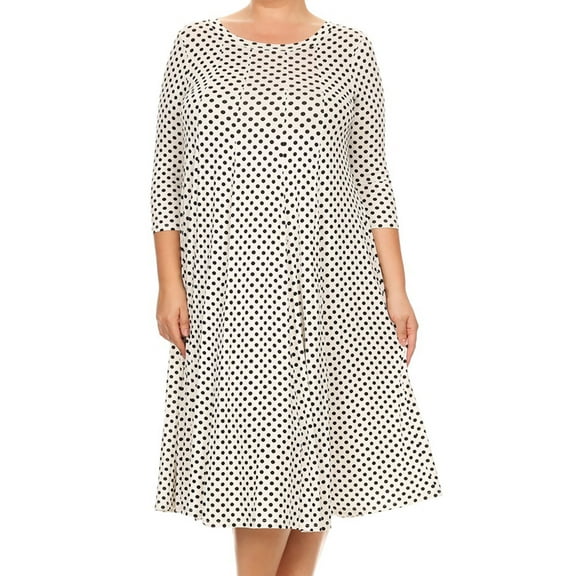 MOA COLLECTION Women's Plus Size Women's Jersey Knit A-Line Dress