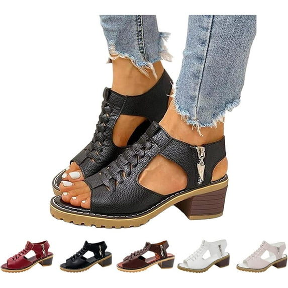Women's Comfy Orthotic Sandals, Sandals, Shoes Women, Women's Ultra-Comfy Breathable Sandals (Black,7.5)