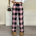 thumbnail image 1 of Women's Comfy Pajama Bottoms Fuzzy Plush Buffalo Plaid Pj Pants Cute Christmas Flannel Pajamas Winter Warm Fleece Sleepwear, 1 of 5