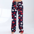 thumbnail image 1 of Women's Comfy Pajama Lounge Pants Holiday Elastic Waist Cute Valentine's Day Pajama Pants Drawstring Jogger Wide Leg Athletic Pants, 1 of 6