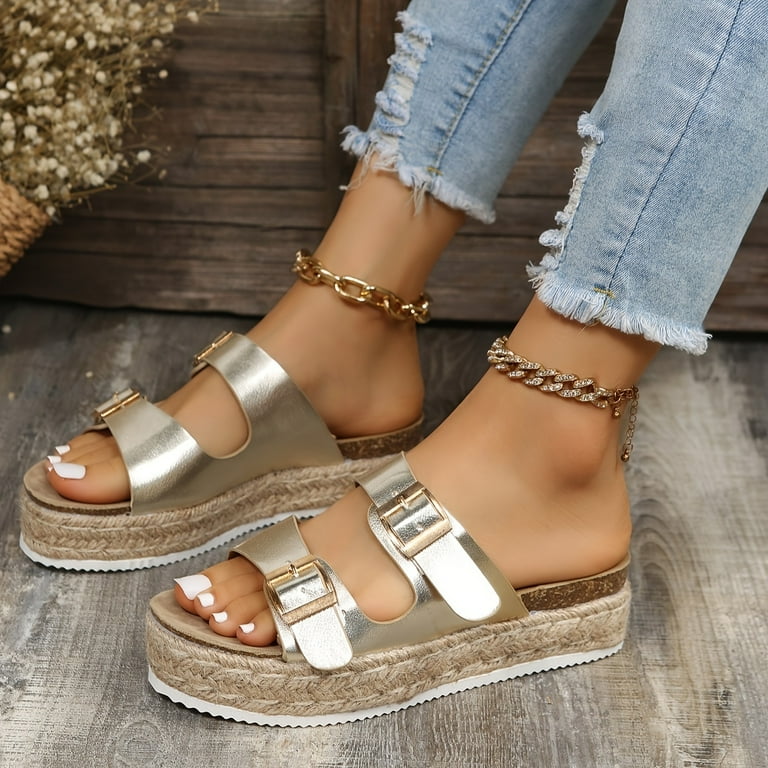 Flatform espadrille slides online