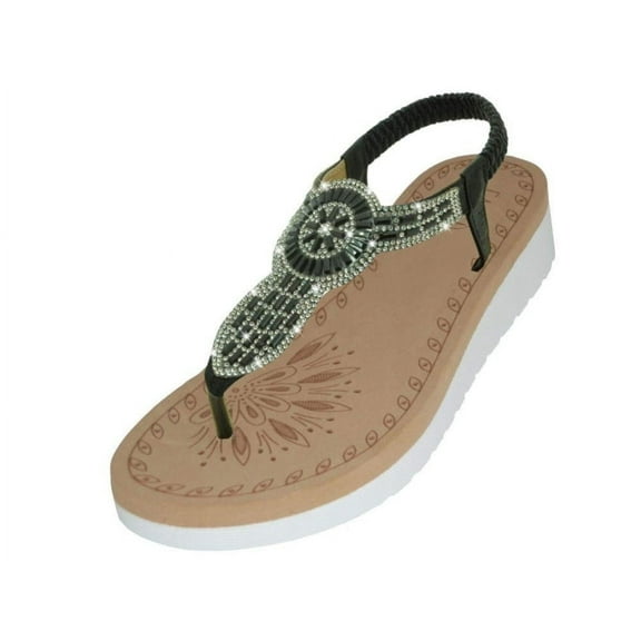 Women's Comfy Sandals Super Soft Rhinestone Slingback Sandals for Female Teen  Adult by Easy USA