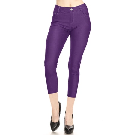 Women's Comfortable Stretchy Slim Fit Cropped Capri Pants with Pockets S-3XL