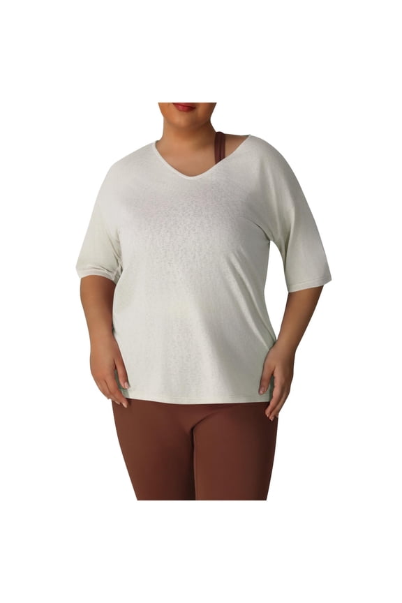 Women's Common Thread V-Neck Short Sleeve Solid Color Pullover Casual Top The Unspoken Standard in Effortless Wardrobes