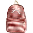 thumbnail image 1 of Women's Compact Cute Trendy Plaid Backpack Y2k Only Kawaii Bow Plaid Daypack Laptop Bag, 1 of 7