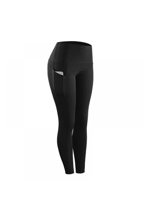Women's Compression Leggings with Pockets Solid Stretch High Elastic Pant Casual Sportswear for Yoga Jogging
