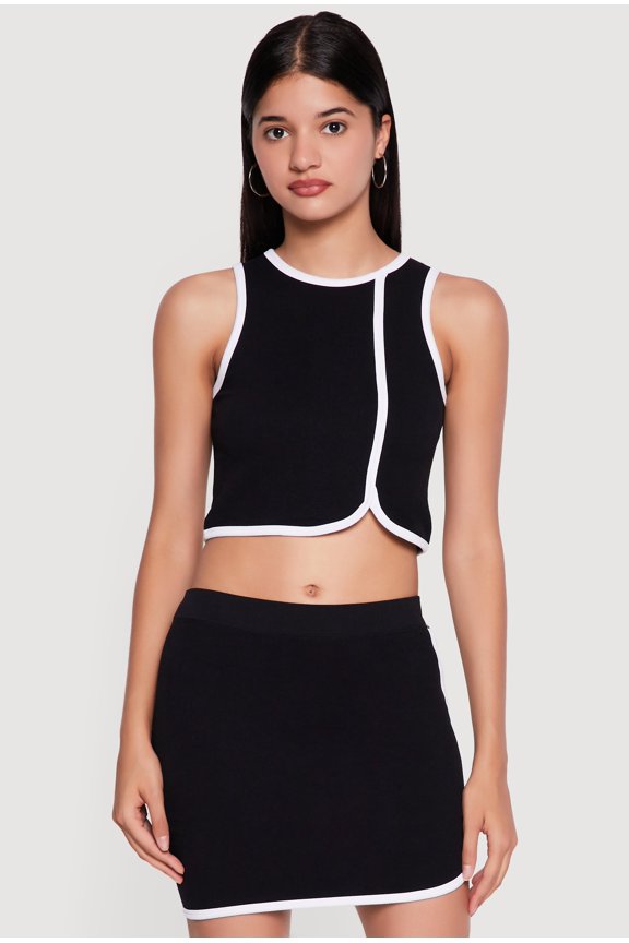 Women's Compression Rib Cropped Tank Top