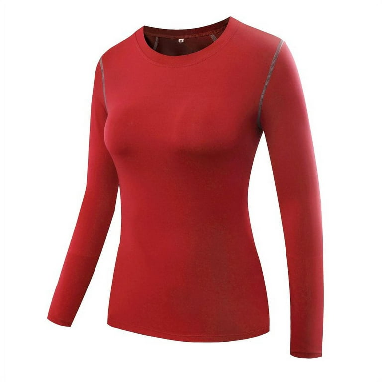 Women's Compression Shirts Dry Fit Athletic Workout Shirt Tops 