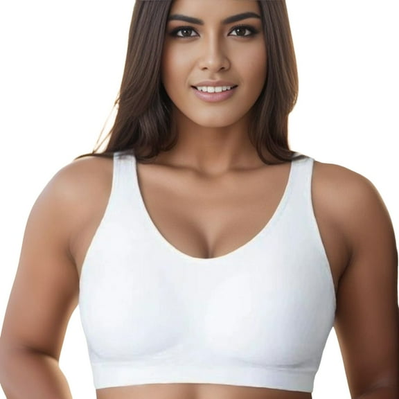 Women's Compression Wirefree High Support Bra - Small to Plus Size, Nylon, Back Support for Exercise/Daily Wear - S-XXL