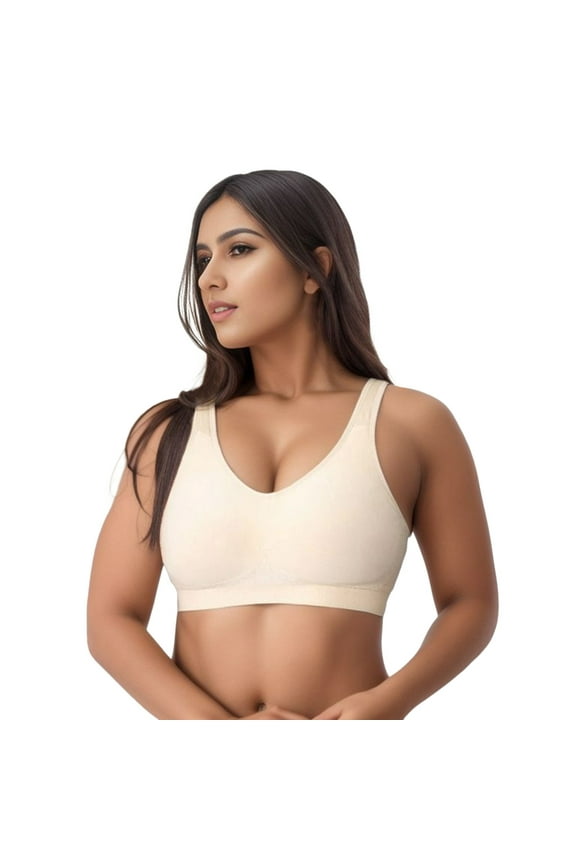 Women's Compression Wirefree High Support Bras Small To Plus Size Everyday Wear Exercise And Offers Back Support Comfy Bralette