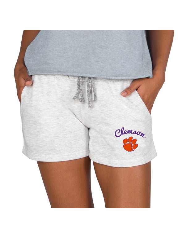 Women's Concepts Sport Ash Clemson Tigers Mainstream French Terry Tri-Blend Shorts