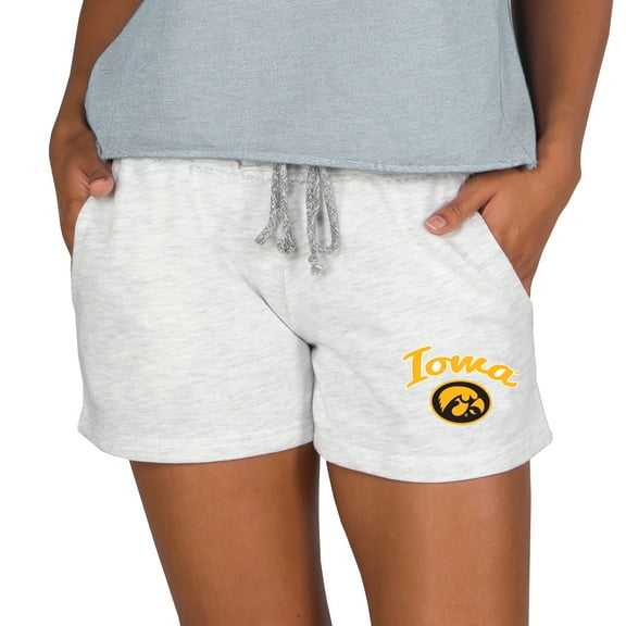 Women's Concepts Sport Ash Iowa Hawkeyes Mainstream French Terry Tri-Blend Shorts