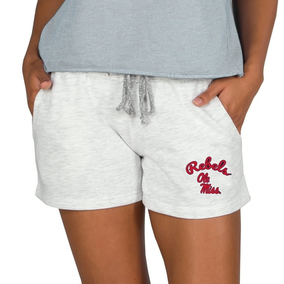 Women's Concepts Sport Ash Ole Miss Rebels Mainstream French Terry Tri-Blend Shorts