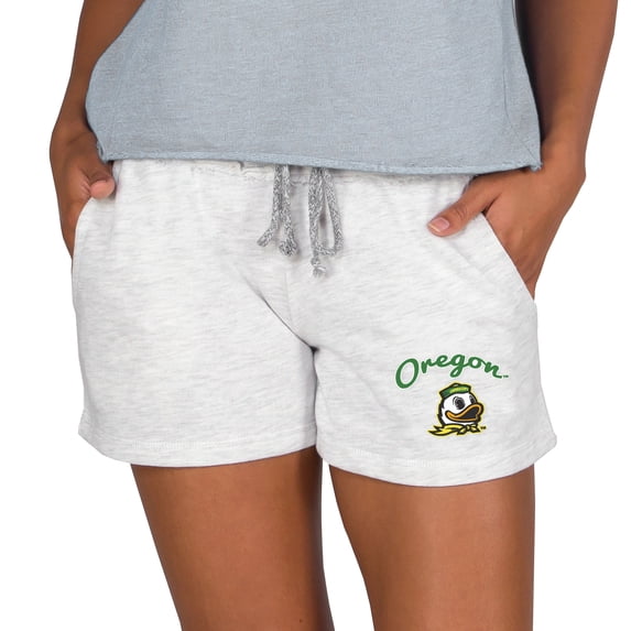 Women's Concepts Sport Ash Oregon Ducks Mainstream French Terry Tri-Blend Shorts