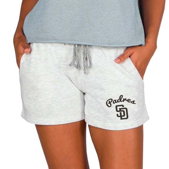 Women's Concepts Sport Ash San Diego Padres Mainstream French Terry Tri-Blend Shorts