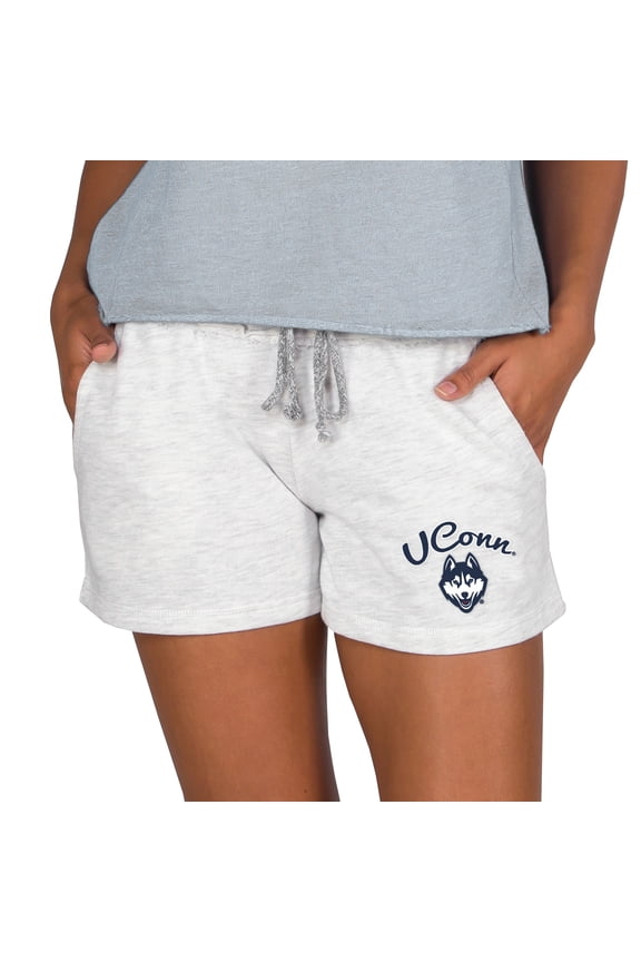 Women's Concepts Sport Ash UConn Huskies Mainstream French Terry Tri-Blend Shorts