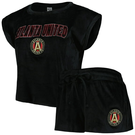 Women's Concepts Sport Black Atlanta United FC Intermission Top and Shorts Sleep Set