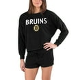 thumbnail image 1 of Women's Concepts Sport Black Boston Bruins Gather Long Sleeve Top & Shorts Set, 1 of 1