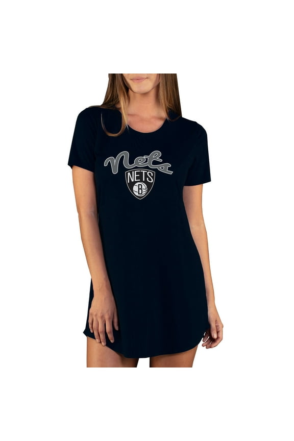 Women's Concepts Sport Black Brooklyn Nets Marathon Knit Nightshirt