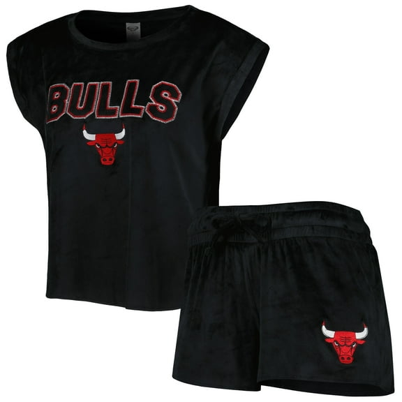 Women's Concepts Sport Black Chicago Bulls Intermission Top & Shorts Sleep Set