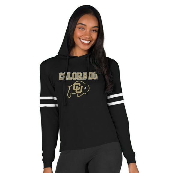 Women's Concepts Sport Black Colorado Buffaloes Marathon Lightweight Lounge Pullover Hoodie